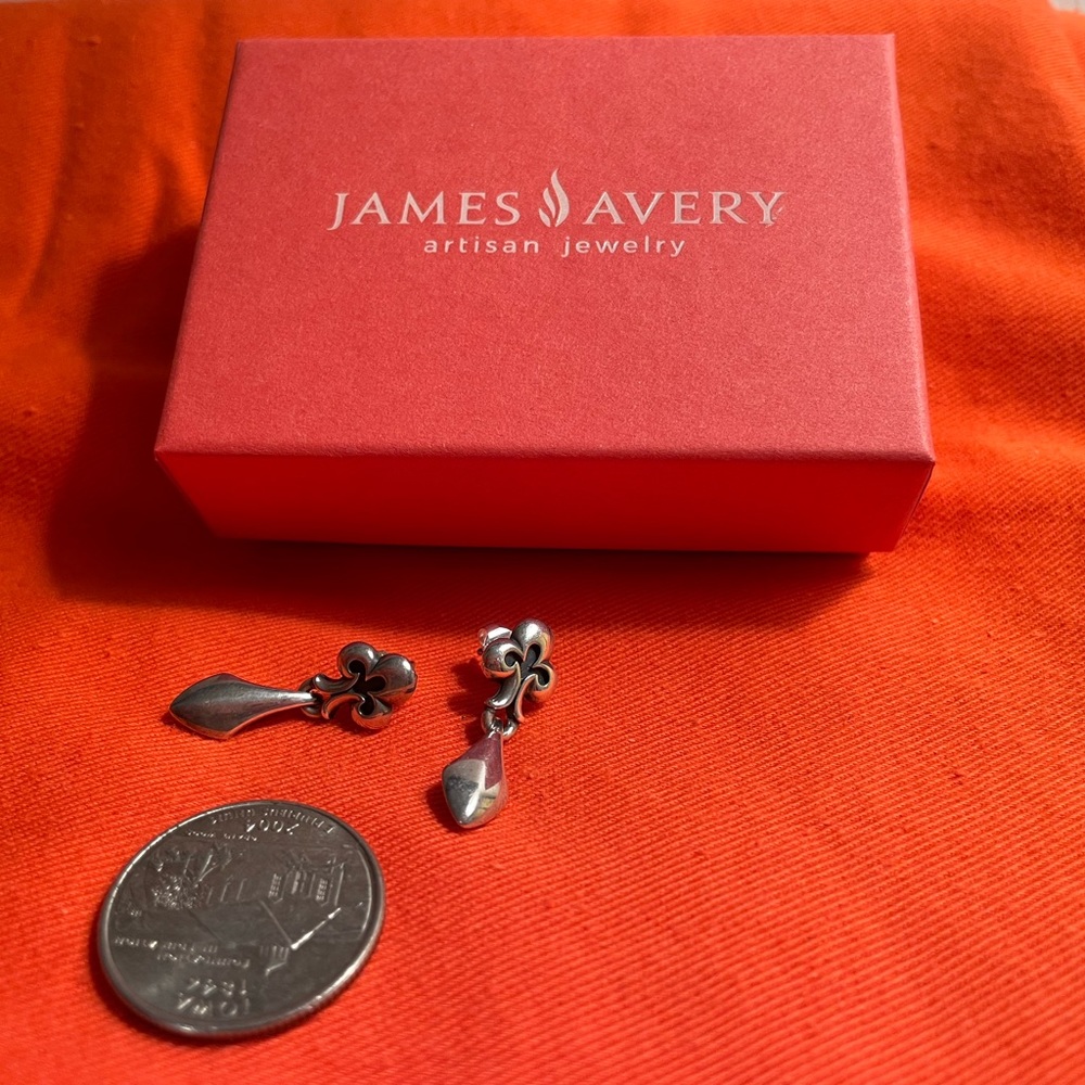 James Avery fleur de lis drop earrings